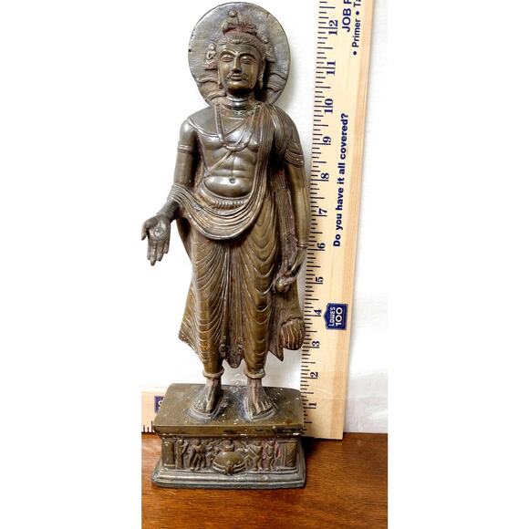 Standing bodhisattva Maitreya the future Buddha, India 19th/20th century - Picture 6 of 15